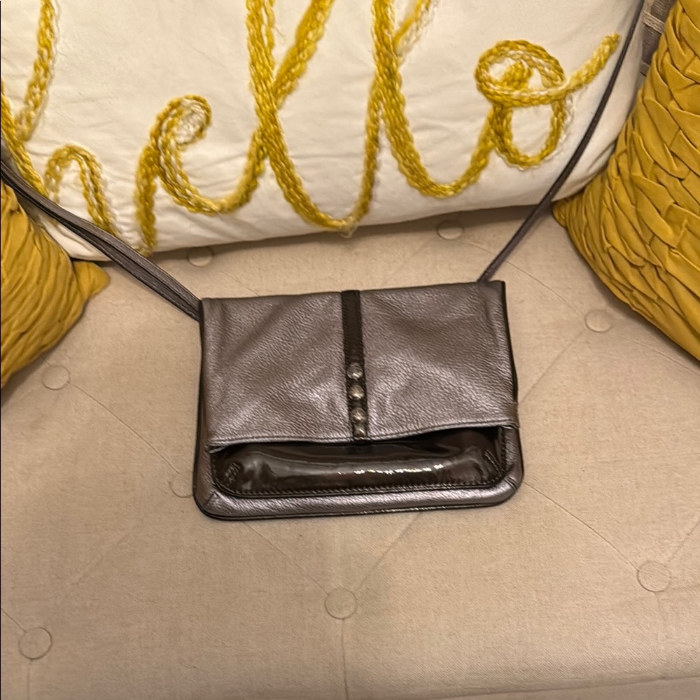 Brighton Silver Crossbody Bag with Sleek Metallic Finish
